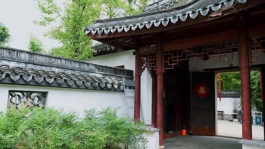 江南园林古典建筑中式庭院视频素材模板下载