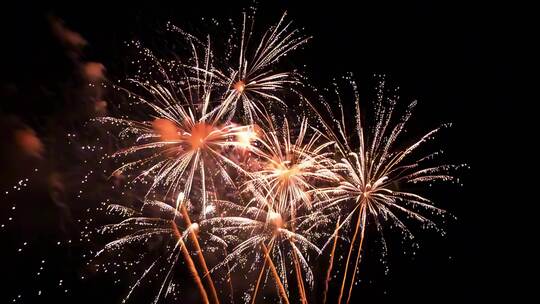 夜空中绽放的烟花新年春节过年烟花秀
