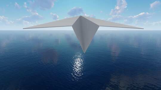 纸飞机飞过大海 远方 未来视频素材模板下载