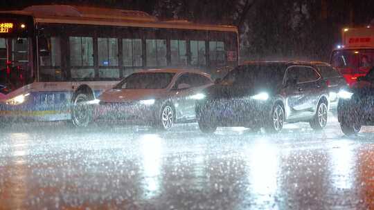 北京雨夜夜景人文合集