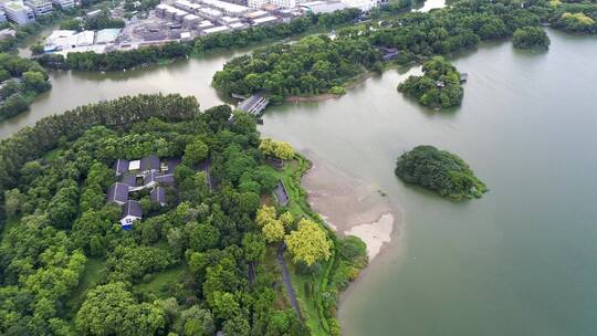 蓝天广州海珠湖湿地公园