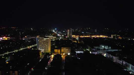 河南许昌城市夜景灯光航拍