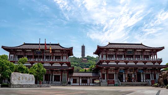 4K实拍湖南岳阳圣安古寺4A景区延时摄影