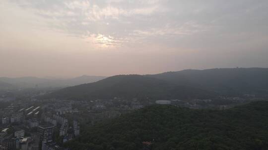 航拍自然风光城市夜景河流交通