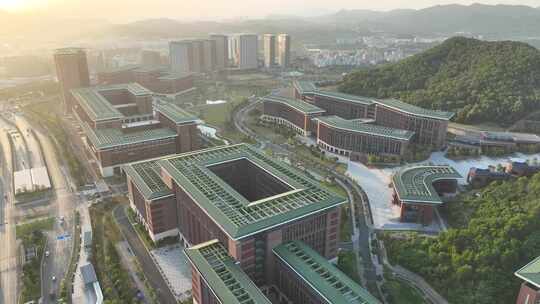 深圳光明区中山大学校区航拍学校建筑风光