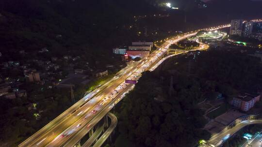 4K高速路立交桥夜景航拍延时