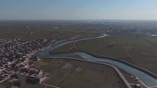 航拍 滏阳河 航拍滏阳河 滏阳河流域 农村