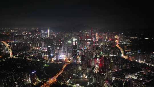 4K深圳福田区CBD夜景航拍