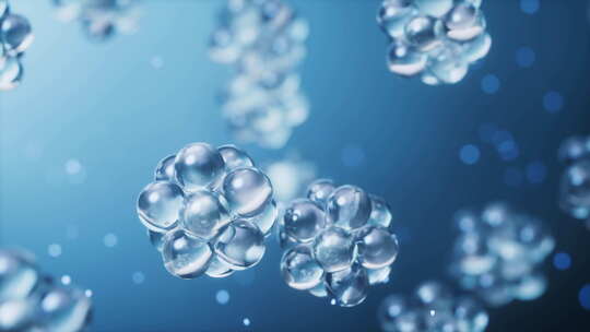 微观透明球状晶体医药科技概念三维渲染