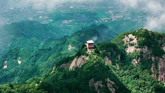 航拍陕西 西安 南五台景区 秦岭山脉视频素材模板下载