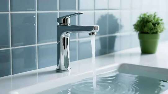 水龙头出水至水槽素材