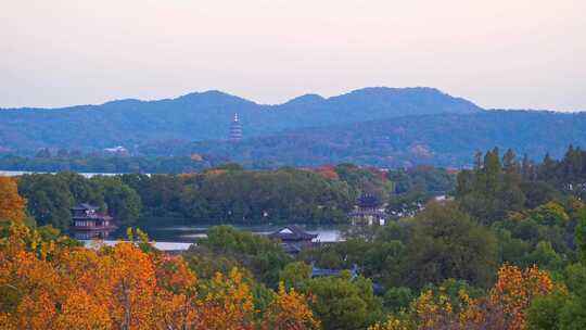 杭州西湖秋天风景