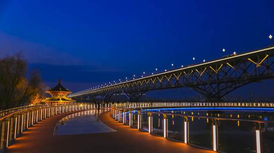 南京长江大桥白转夜延时4k视频素材模板下载
