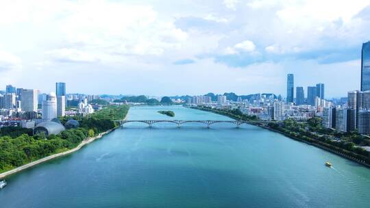 柳州航拍柳江风景城市风光