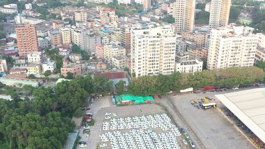 航拍深圳龙华区观澜城市建筑景观