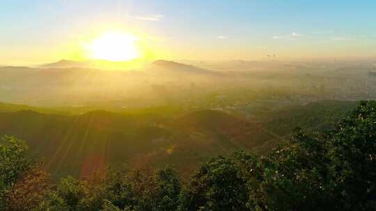 4K最新航拍广州白云山日出