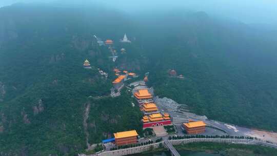 航拍辽宁辽阳龙峰寺