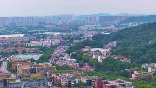 湖南长沙湘江橘子洲风景区航拍岳麓区城市风