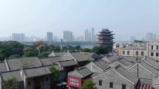 广西南宁三街两巷中式古建筑邕江畅游阁