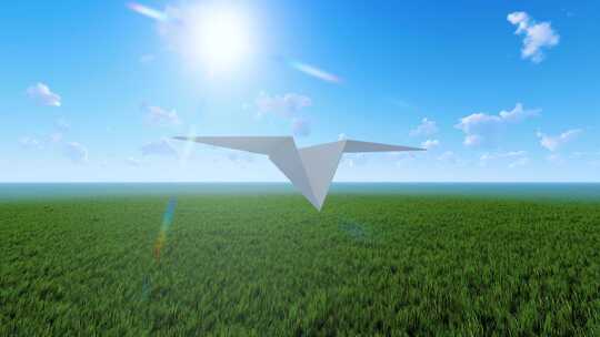 纸飞机飞过青春自由 飞机梦想 自由希望视频素材模板下载