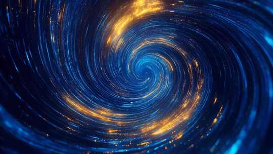 科技感蓝色金色阿拉伯数字线条漩涡