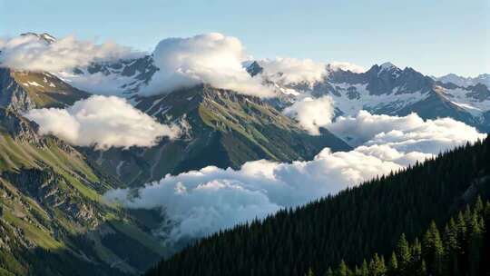 山脉森林云海自然风光