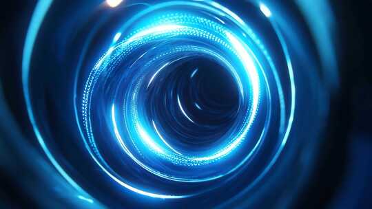 科技感蓝色光效隧道穿梭素材
