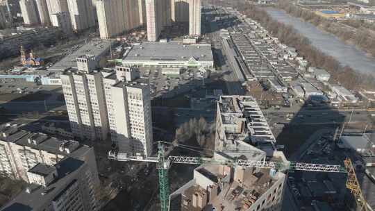 乌克兰基辅在建建筑鸟瞰图