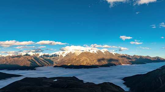 贡嘎雪山日照金山延时