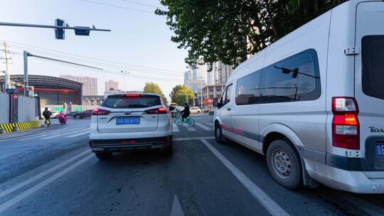 路上延时 车行进 汽车第一视角