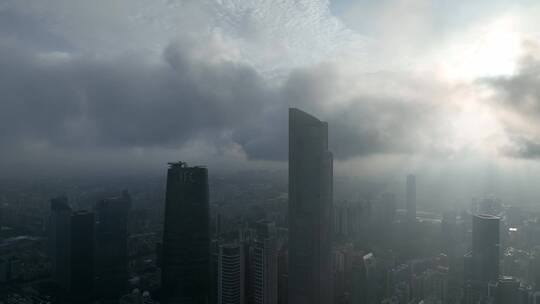 广州珠江新城市航拍空镜
