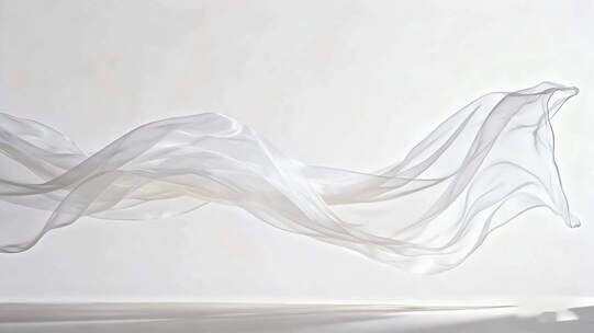 飘动的白色透明薄纱素材