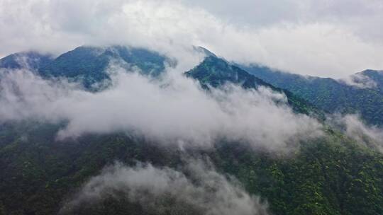 大山山脉向着云雾前进