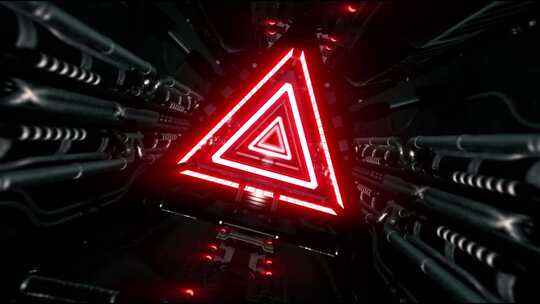 【无缝循环】3D黑暗科幻隧道背景