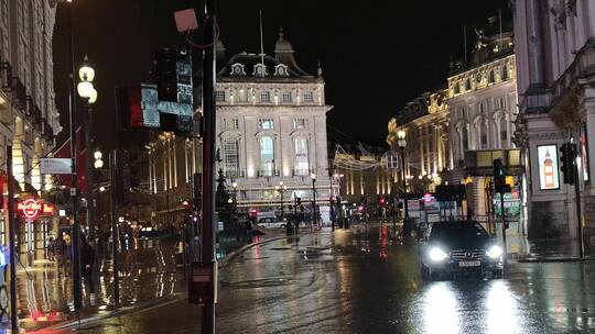 雨夜的城市街道视频素材模板下载
