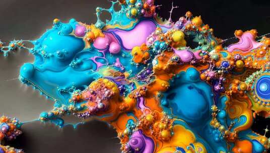 彩色抽象艺术流体画面