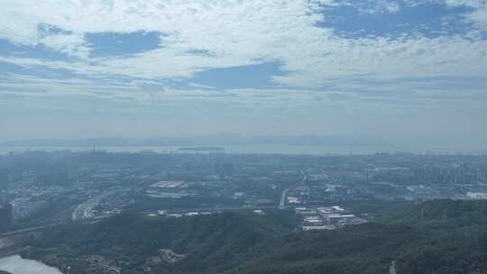 厦门港口码头远景航拍厦门港高空视角