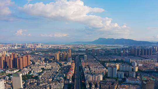 昆明二环西路高新科技广场楼顶航拍昆明全景