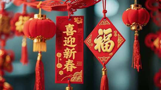 新春福字灯笼装饰素材