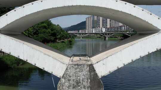 龙岩市漳平城市街景主干道漳平大桥航拍