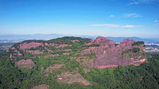 航拍韶关丹霞地貌丹霞山阳元峰长老峰景区