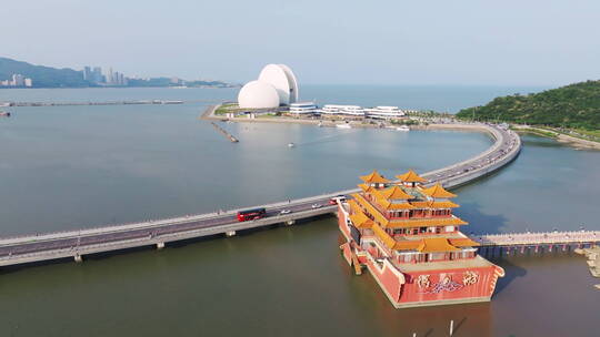 粤港澳大湾区地标珠海日月贝情侣路