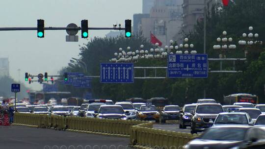 北京西长安街 过街天桥视频素材模板下载