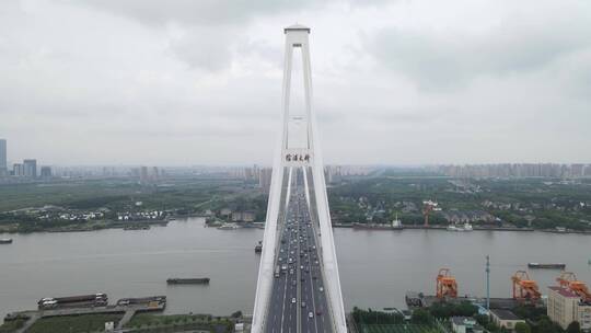 上海徐浦大桥4K航拍视频素材模板下载