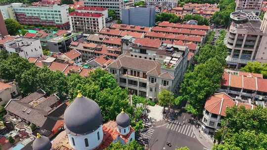 上海市徐汇区新乐路82号历史建筑航拍