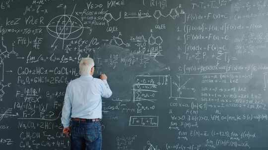 科学，黑板，方程式，教授