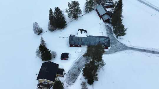 4K航拍北欧瑞典雪景自然风光视频素材模板下载
