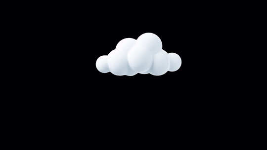 白色3d云动画4K