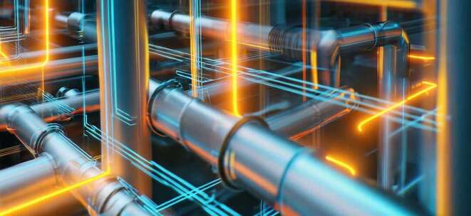 科技感管道光影画面