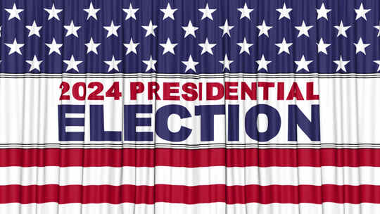 2024年美国总统选举旗帜背景和Alph